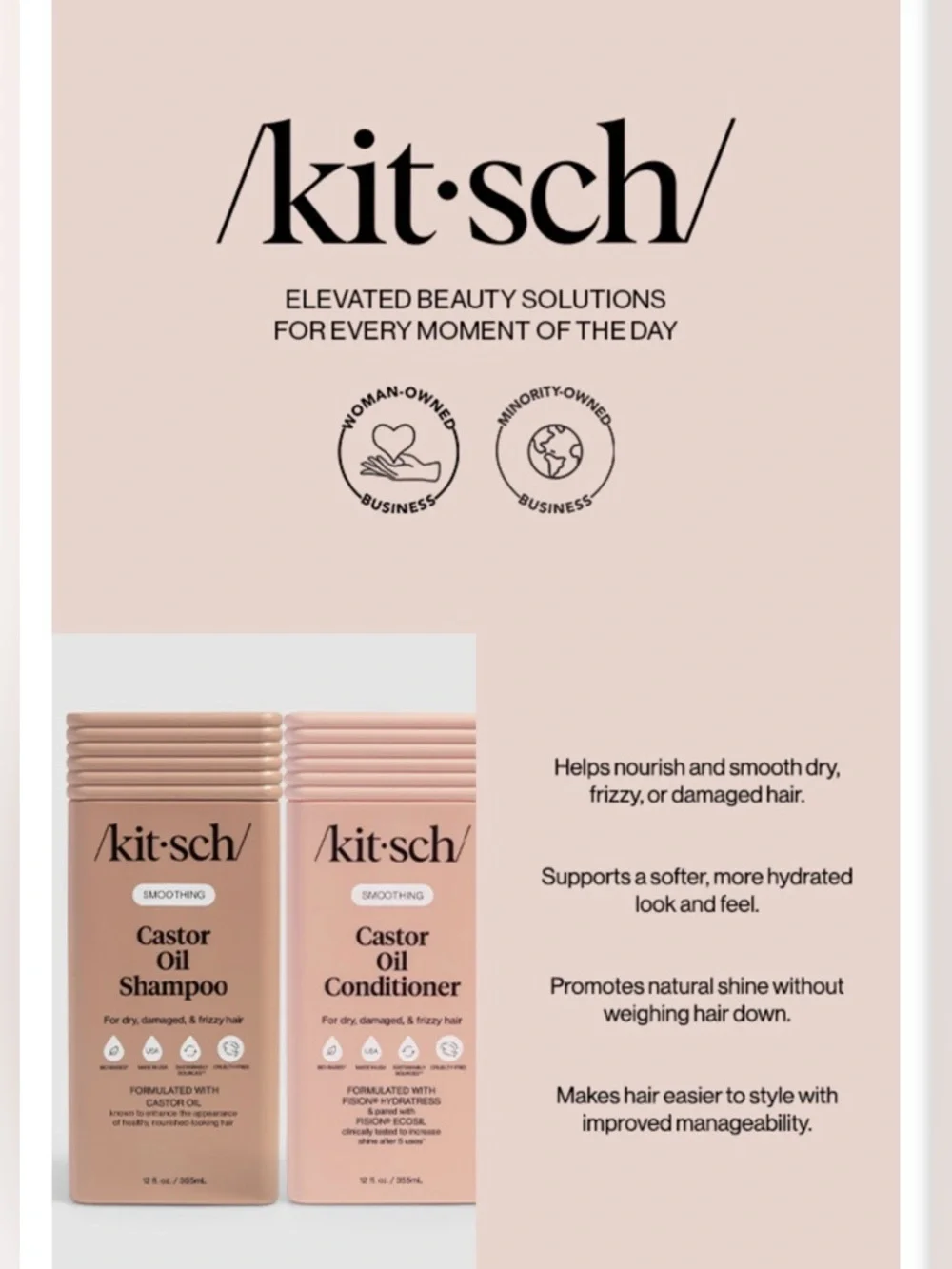 Kitsch Castor Oil Shampoo & Conditioner